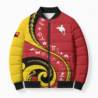 Papua New Guinea Independence Bomber Puffer Jacket Special Style Red Version LT05 Unisex Red - Polynesian Pride