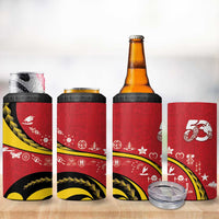 Papua New Guinea 50th Independence Anniversary 4 in 1 Can Cooler Tumbler Special Style Red Version - Polynesian Pride