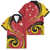 Papua New Guinea Independence Family Matching Summer Maxi Dress and Hawaiian Shirt Special Style Red Version LT05 Dad's Shirt - Short Sleeve Red - Polynesian Pride