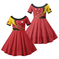 Papua New Guinea Independence Family Matching Summer Maxi Dress and Hawaiian Shirt Special Style Red Version LT05 Daughter's Dress Red - Polynesian Pride