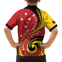 Papua New Guinea 50th Independence Anniversary Family Matching Tank Maxi Dress and Hawaiian Shirt Special Style Red Version - Polynesian Pride