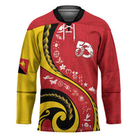 Papua New Guinea 50th Independence Anniversary Hockey Jersey Special Style Red Version - Polynesian Pride