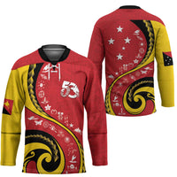 Papua New Guinea 50th Independence Anniversary Hockey Jersey Special Style Red Version - Polynesian Pride