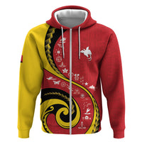 Papua New Guinea Independence Hoodie Special Style Red Version LT05 Zip Hoodie Red - Polynesian Pride