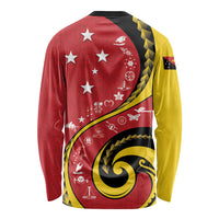 Papua New Guinea Independence Long Sleeve Shirt Special Style Red Version LT05 - Polynesian Pride