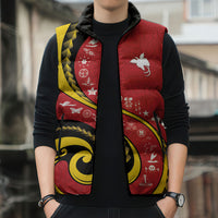 Papua New Guinea Independence Sleeveless Puffer Jacket Special Style Red Version LT05 - Polynesian Pride