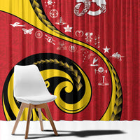 Papua New Guinea Independence Window Curtain Special Style Red Version LT05 - Polynesian Pride