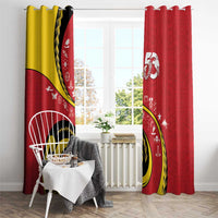 Papua New Guinea Independence Window Curtain Special Style Red Version LT05 - Polynesian Pride