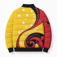 Papua New Guinea 50th Independence Anniversary Bomber Puffer Jacket Special Style Yellow Version - Polynesian Pride