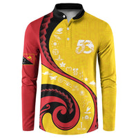 Papua New Guinea Independence Button Sweatshirt Special Style Yellow Version LT05 Yellow - Polynesian Pride