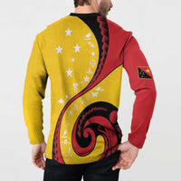 Papua New Guinea Independence Button Sweatshirt Special Style Yellow Version LT05 - Polynesian Pride