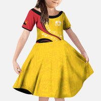 Papua New Guinea 50th Independence Anniversary Family Matching Off The Shoulder Long Sleeve Dress and Hawaiian Shirt Special Style Yellow Version - Polynesian Pride