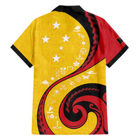 Papua New Guinea 50th Independence Anniversary Family Matching Puletasi and Hawaiian Shirt Special Style Yellow Version - Polynesian Pride