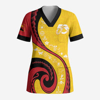 Papua New Guinea Independence Scrub Top Special Style Yellow Version LT05 Adult Yellow - Polynesian Pride