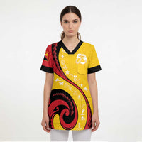 Papua New Guinea Independence Scrub Top Special Style Yellow Version LT05 - Polynesian Pride