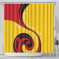 Papua New Guinea Independence Shower Curtain Special Style Yellow Version LT05 - Polynesian Pride