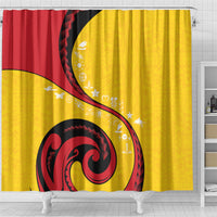 Papua New Guinea Independence Shower Curtain Special Style Yellow Version LT05 - Polynesian Pride