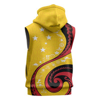 Papua New Guinea 50th Independence Anniversary Sleeveless Hoodie Special Style Yellow Version - Polynesian Pride