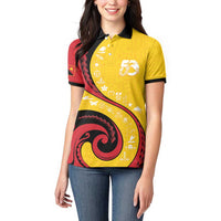 Papua New Guinea 50th Independence Anniversary Women Polo Shirt Special Style Yellow Version - Polynesian Pride