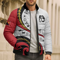 Papua New Guinea Independence Bomber Puffer Jacket Special Style White Version LT05 - Polynesian Pride