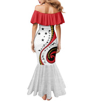 Papua New Guinea 50th Independence Anniversary Family Matching Mermaid Dress and Hawaiian Shirt Special Style White Version LT05 - Polynesian Pride