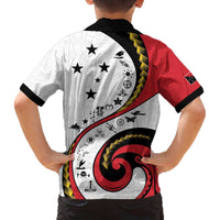 Papua New Guinea 50th Independence Anniversary Family Matching Off The Shoulder Long Sleeve Dress and Hawaiian Shirt Special Style White Version - Polynesian Pride