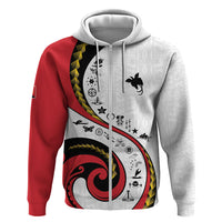 Papua New Guinea Independence Hoodie Special Style White Version LT05 Zip Hoodie White - Polynesian Pride