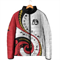 Papua New Guinea Independence Padded Jacket Special Style White Version LT05 - Polynesian Pride