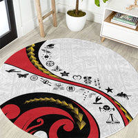 Papua New Guinea Independence Round Carpet Special Style White Version LT05 White - Polynesian Pride