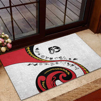 Papua New Guinea Independence Rubber Doormat Special Style White Version LT05 - Polynesian Pride
