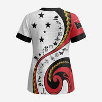 Papua New Guinea 50th Independence Anniversary Scrub Top Special Style White Version - Polynesian Pride