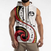 Papua New Guinea 50th Independence Anniversary Sleeveless Zip Hoodie Special Style White Version - Polynesian Pride