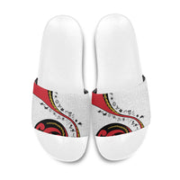 Papua New Guinea Independence Slide Sandals Special Style White Version LT05 - Polynesian Pride