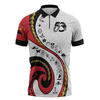 Papua New Guinea 50th Independence Anniversary Zipper Polo Shirt Special Style White Version - Polynesian Pride
