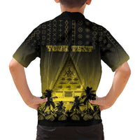 Personalised Palau Independence Day Family Matching Tank Maxi Dress and Hawaiian Shirt Palauan Tattoo Pattern - Polynesian Pride