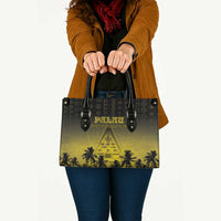 Palau Independence Day Leather Bag Palauan Tattoo Pattern - Polynesian Pride