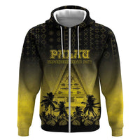 Personalised Palau Independence Day Zip Hoodie Palauan Tattoo Pattern - Polynesian Pride