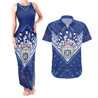 Toa Samoa Rugby Custom Couples Matching Tank Maxi Dress and Hawaiian Shirt Samoan Pride With Tribal Pattern - Polynesian Pride