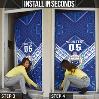 Toa Samoa Rugby Custom Door Cover Samoan Pride With Tribal Pattern - Polynesian Pride