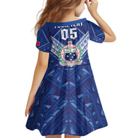 Toa Samoa Rugby Custom Family Matching Off Shoulder Short Dress and Hawaiian Shirt Samoan Pride With Tribal Pattern - Polynesian Pride