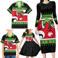 New Zealand Funny Christmas Family Matching Long Sleeve Bodycon Dress and Hawaiian Shirt Maori Tiki LT05 - Polynesian Pride