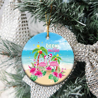 Hawaii Christmas Ceramic Ornament Deck The Palms Holiday Flamingos LT05 - Polynesian Pride