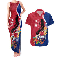 Guam Martin Luther King Jr Day Couples Matching Tank Maxi Dress and Hawaiian Shirt LT05 Red - Polynesian Pride