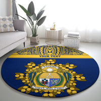 Repubrikin Naoero Independence Day Round Carpet Tamanu With Coat Of Arms LT05 - Polynesian Pride