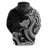 Hawaii Manta Ray Zip Hoodie Polynesian Art Tattoo LT05 - Polynesian Pride