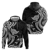 Hawaii Manta Ray Zip Hoodie Polynesian Art Tattoo LT05 - Polynesian Pride