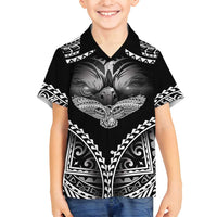 Hawaiian Hawk Family Matching Tank Maxi Dress and Hawaiian Shirt Polynesian Pattern Style