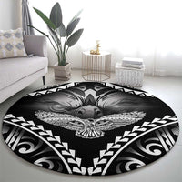 Hawaiian Hawk Round Carpet Polynesian Pattern Style