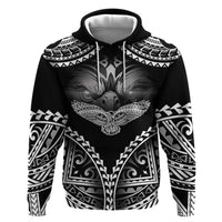 Hawaiian Hawk Zip Hoodie Polynesian Pattern Style LT05 Pullover Hoodie Black - Polynesian Pride