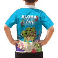 Ohana Hawaii Family Matching Puletasi and Hawaiian Shirt Kawaii Family Turtle